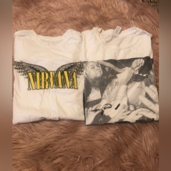 Tops - 2 Vintage Nirvana / Kurt Cobain t-shirts. Size small